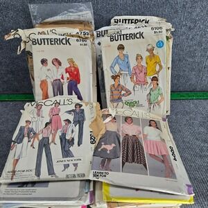 Vintage Butterick & McCall's Sewing Pattern Lot 1980s Size 10 Medium